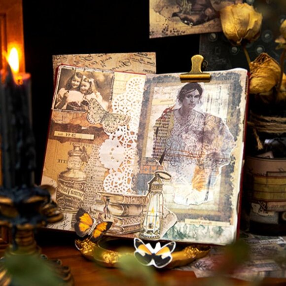 400 PCS Scrapbooking Supplies Vintage Scrapbook Paper Decorative Paper Bullet Co - Picture 7 of 7